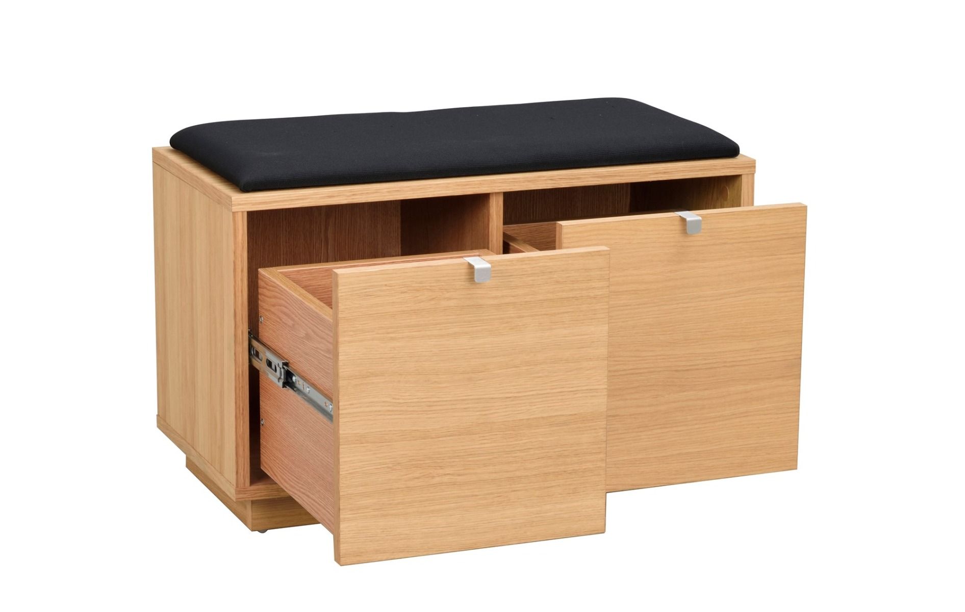 Rowico Confetti-istuinpenkki 2, öljytty tammi/musta kangas