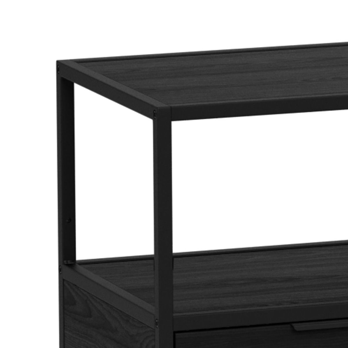 Seaford avohylly 9 laatikoilla musta 114x35x78 cm