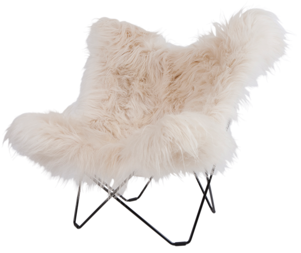 Cuero Lepakkotuoli Iceland Mariposa, White Wild