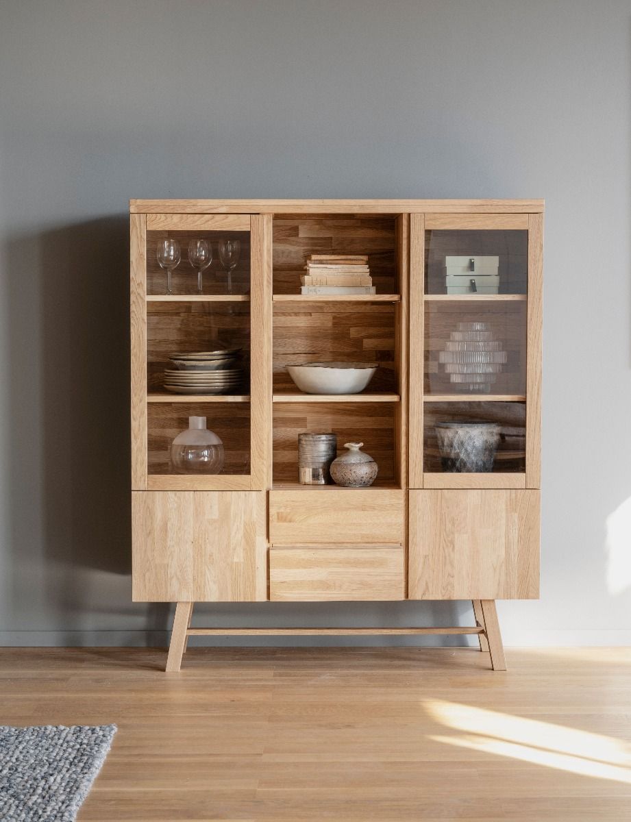 Rowico Brooklyn-vitriini, lakattu tammi