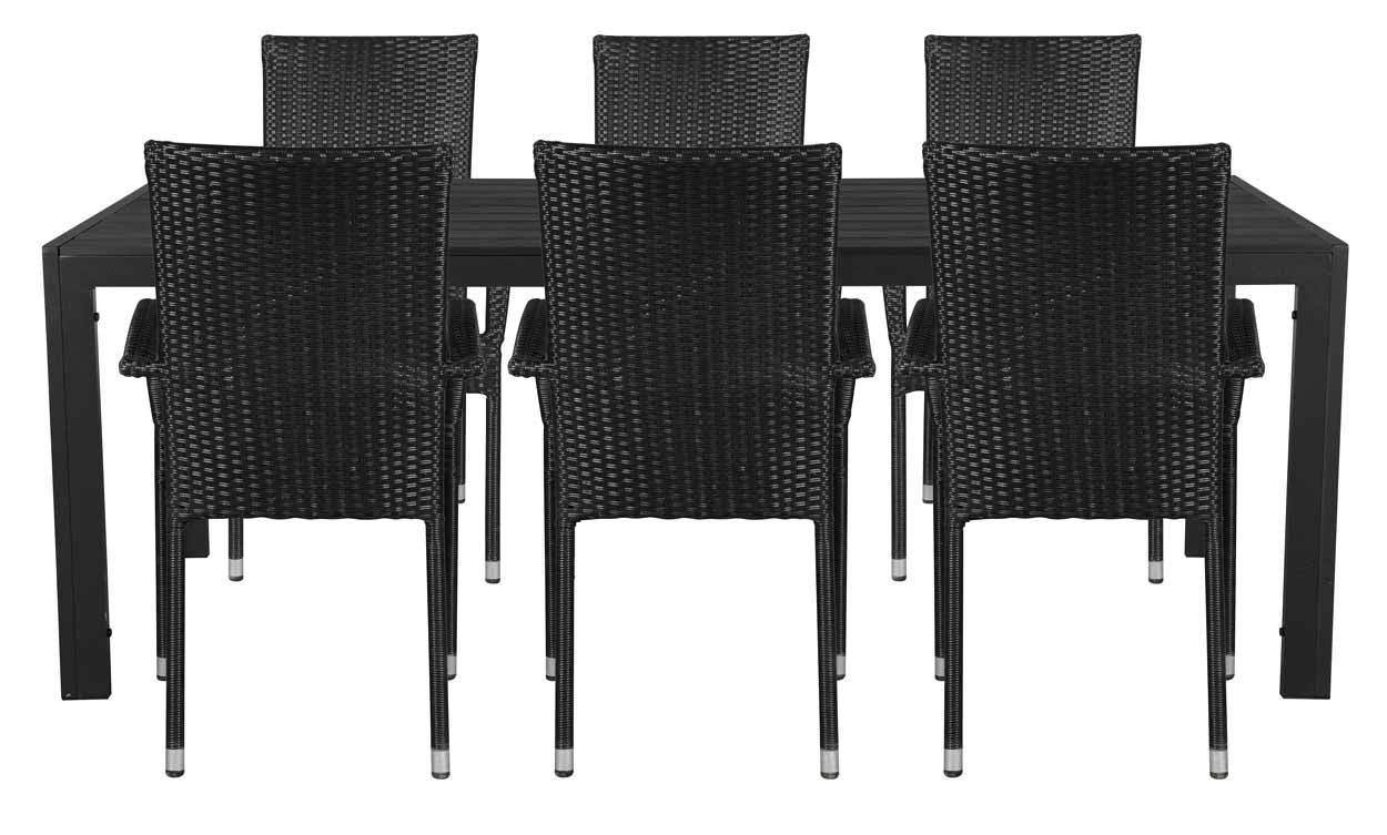 Moonlight pöytä 90x205cm + 6kpl tuolit