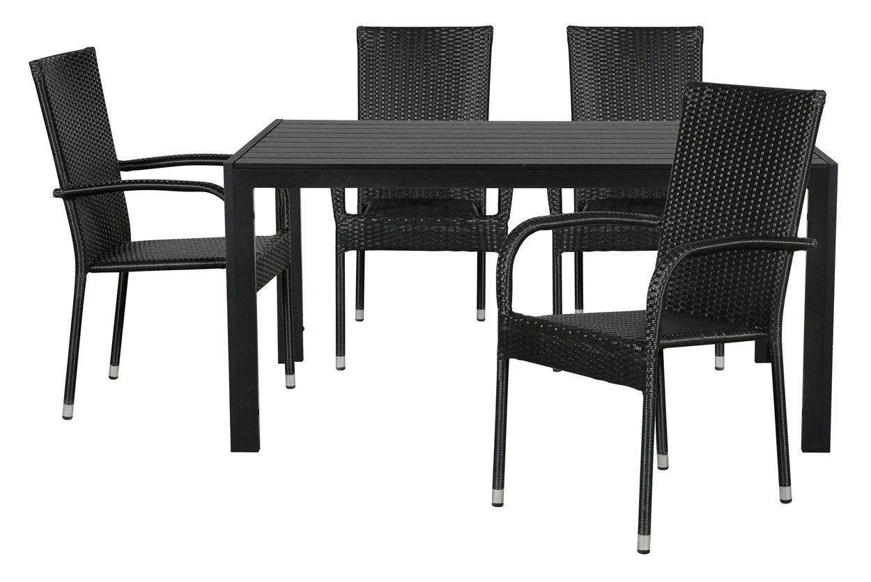 Moonlight pöytä 90x150cm + 4kpl tuolit (luonnonväri)