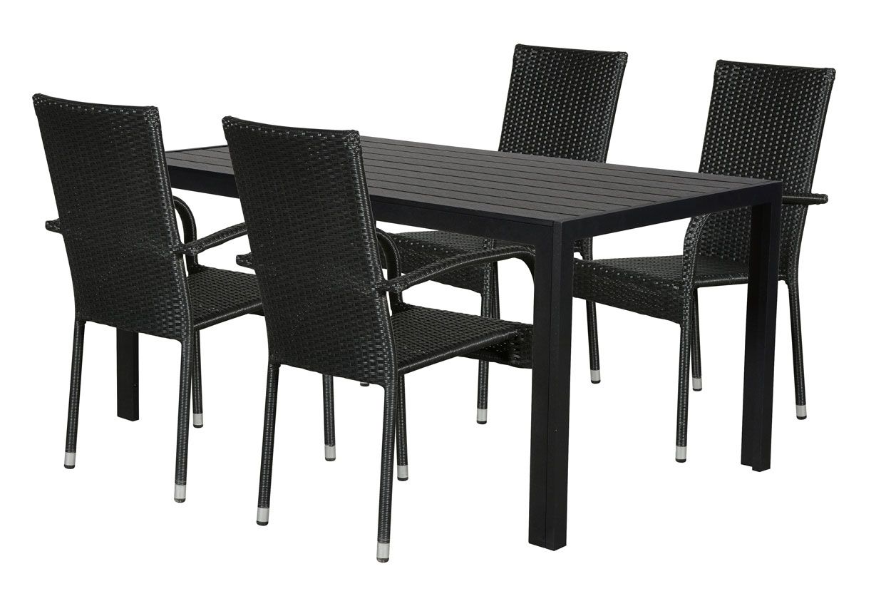 Moonlight pöytä 90x150cm + 4kpl tuolit 