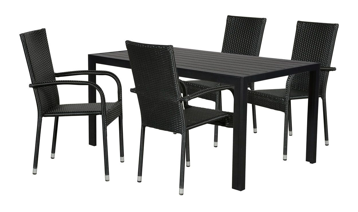 Moonlight pöytä 90x150cm + 4kpl tuolit (luonnonväri)