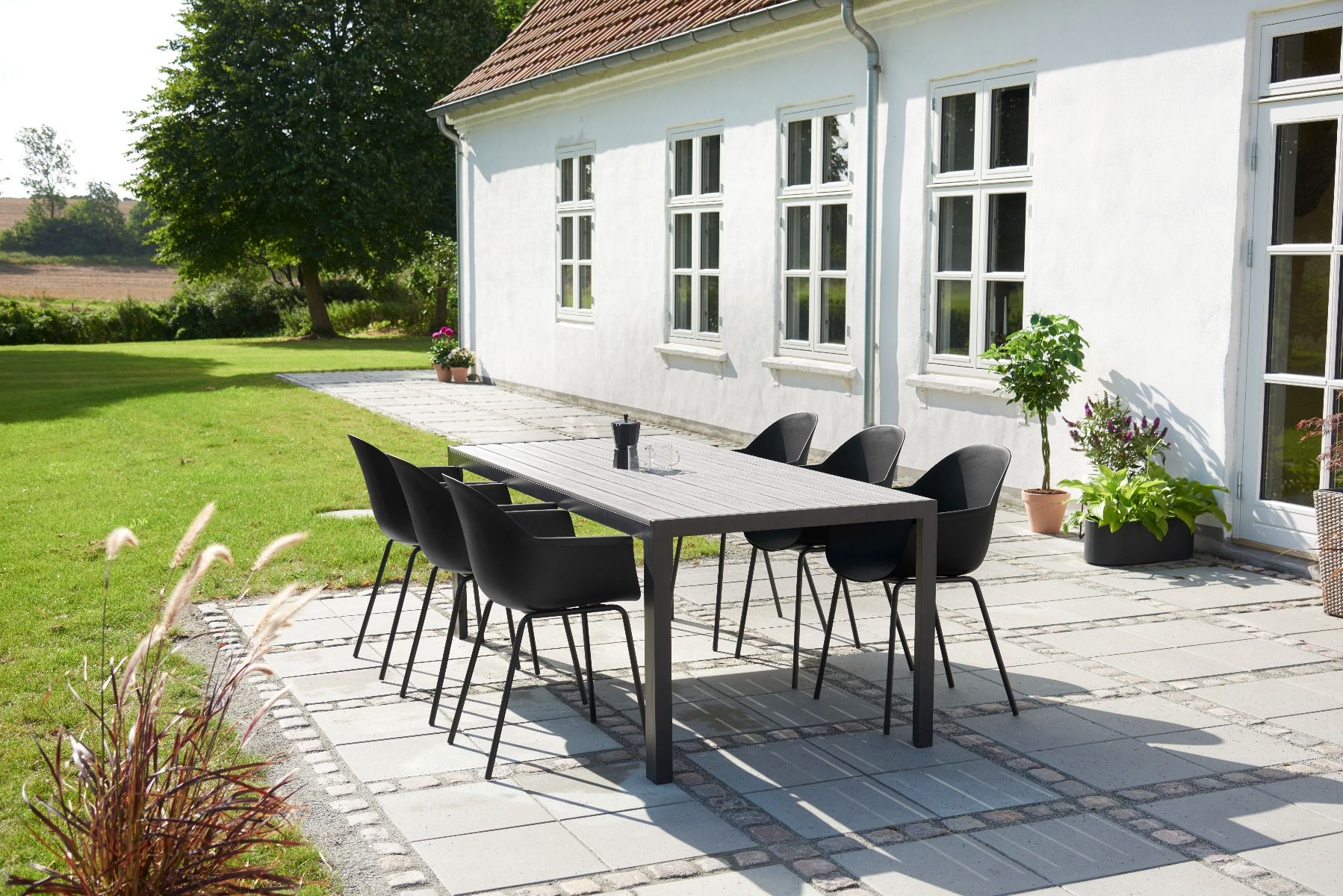 Moonlight ruokapöytä 90x205cm, musta/harmaa