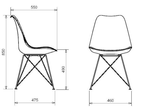 Lido kuppituoli metallijaloilla, musta
