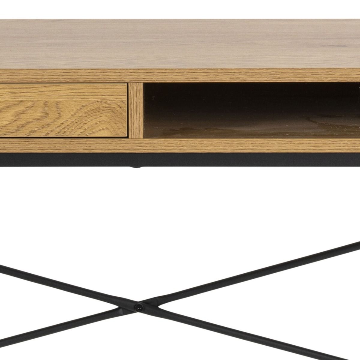Seaford työpöytä laatikolla 110 cm tammi-musta