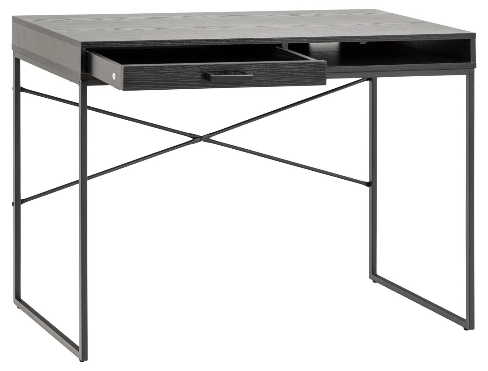 Seaford työpöytä laatikolla 110 cm musta