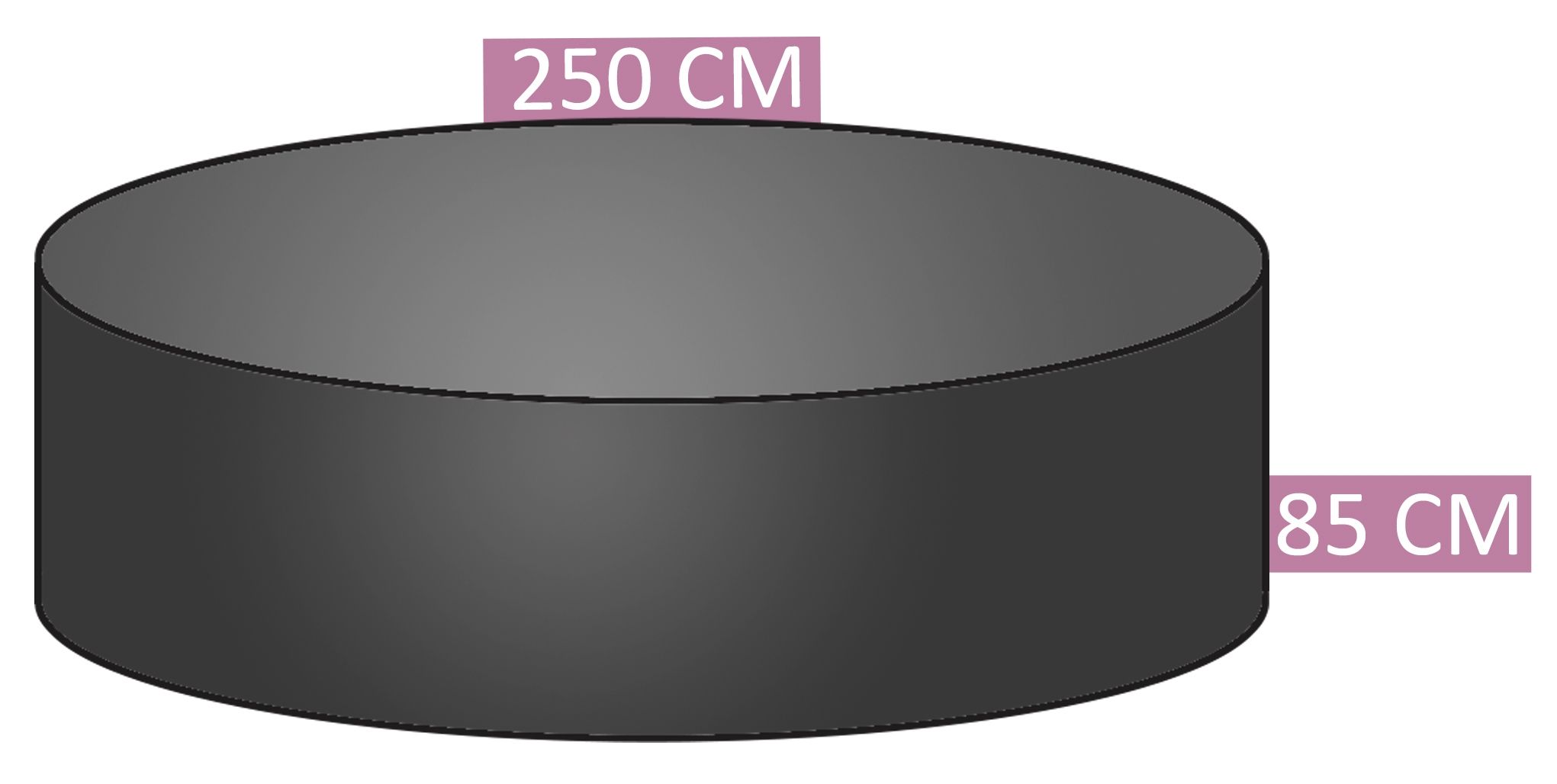 Pyöreä Premium suojapeite 250x85cm