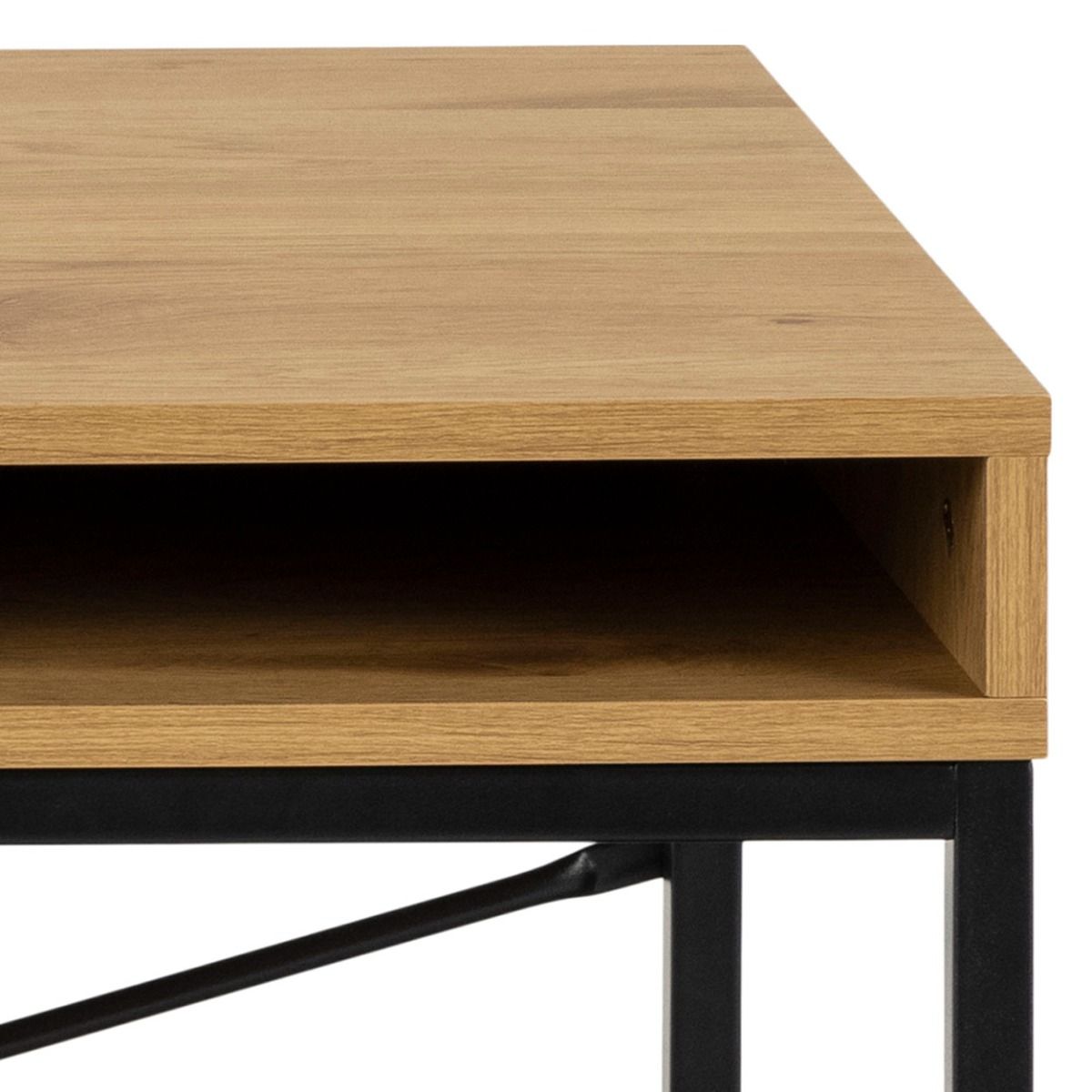 Seaford työpöytä laatikolla 140 cm tammi-musta