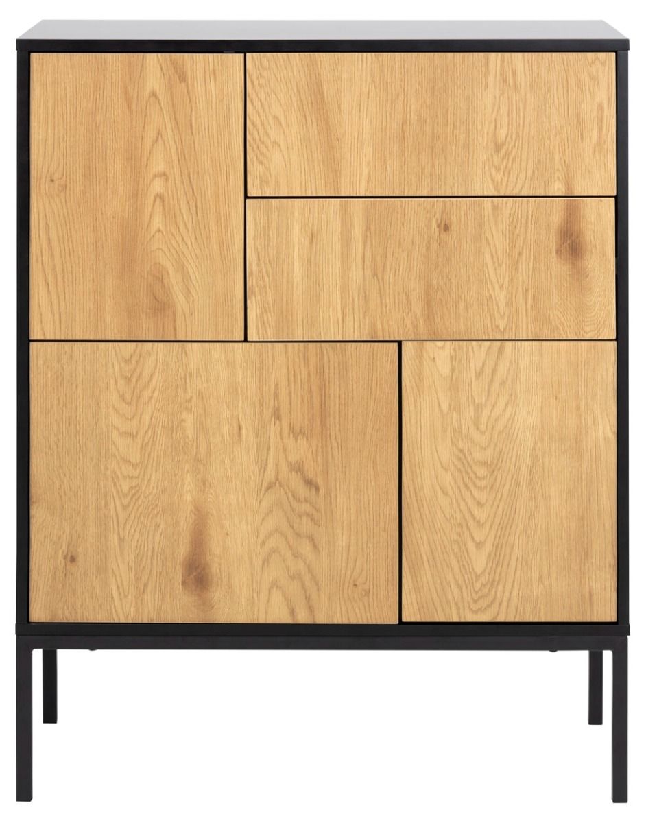 Seaford lipasto 1 tammi-musta 80x40x103 cm