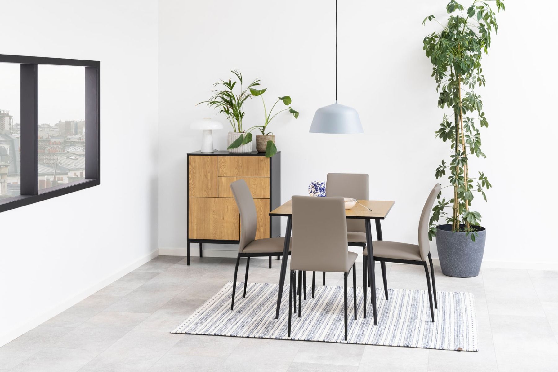 Seaford lipasto 1 tammi-musta 80x40x103 cm