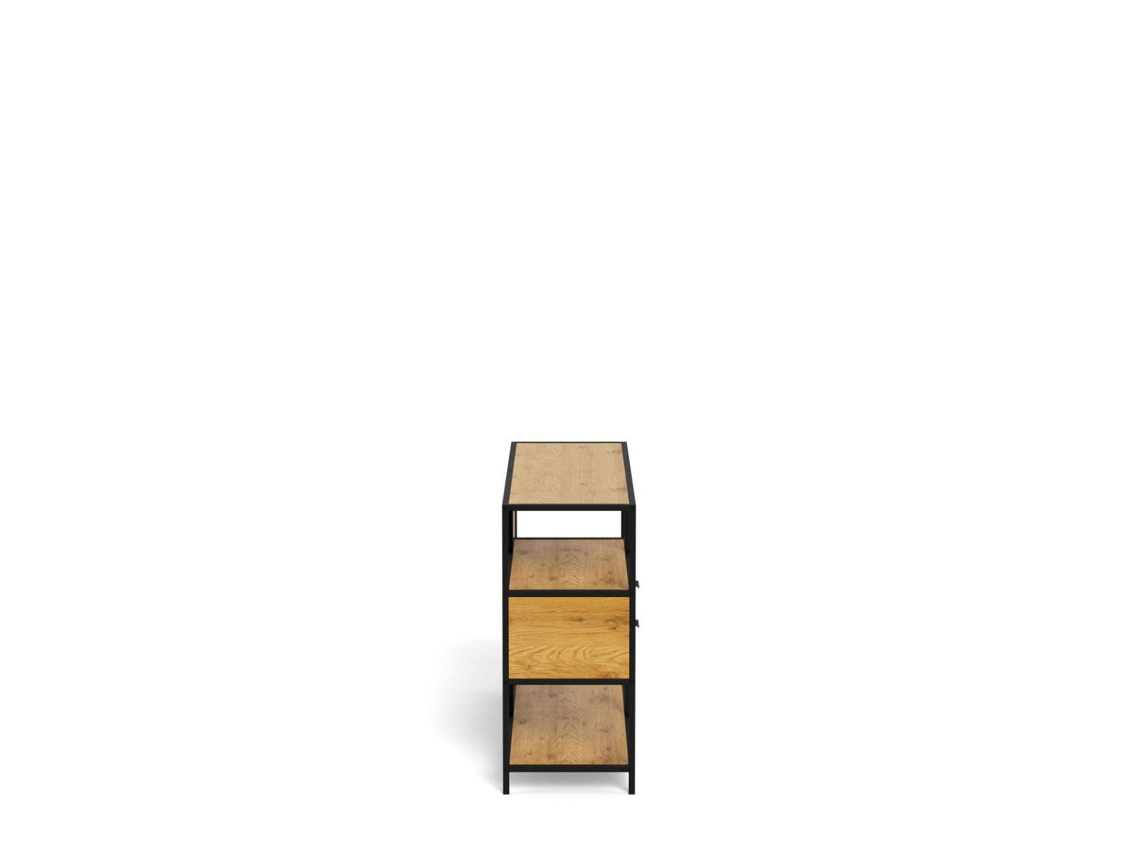 Seaford avohylly 9 laatikoilla tammi-musta 114x35x78 cm
