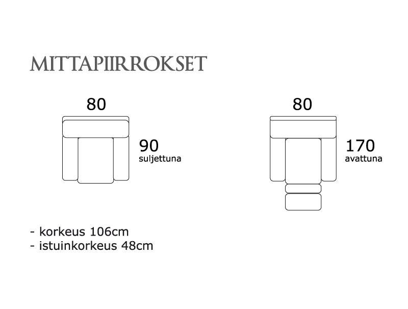 PK Furniture Togo Kick reclinertuoli, kangasverhoiltu