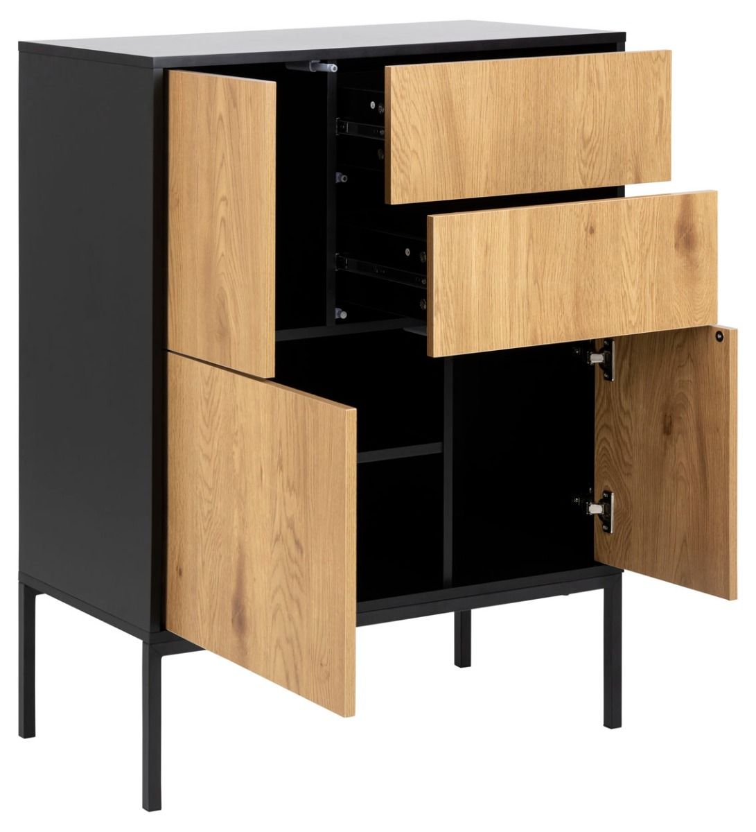 Seaford lipasto 1 tammi-musta 80x40x103 cm
