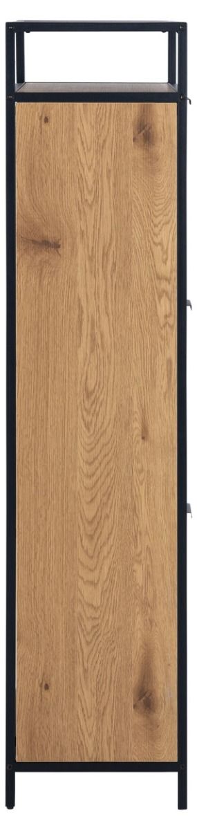 Seaford kenkäkaappi tammi-musta 56x30x129 cm
