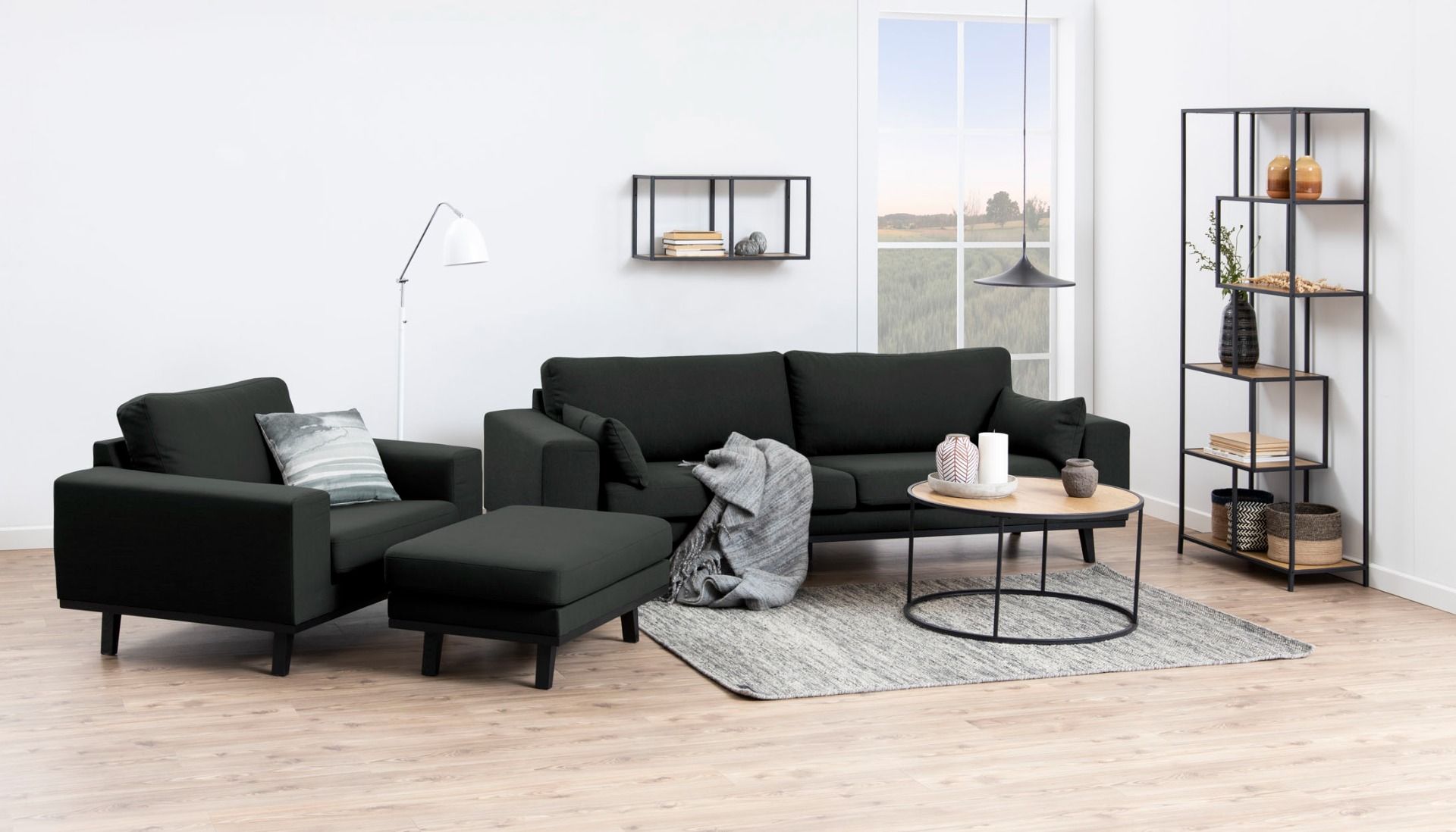 Seaford sohvapöytä pyöreä 80 cm tammi-musta