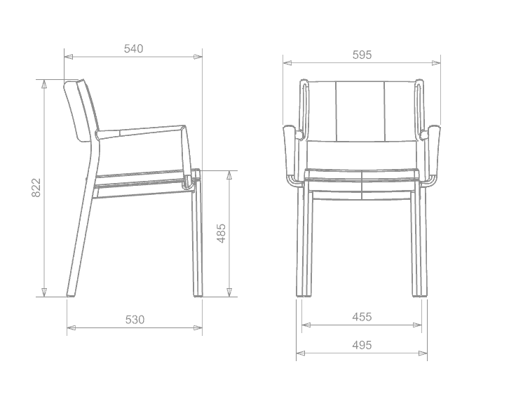 Nicole terassituoli, harmaa