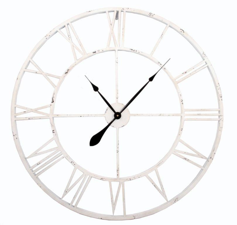 Iron-seinäkello 82 cm valkoinen