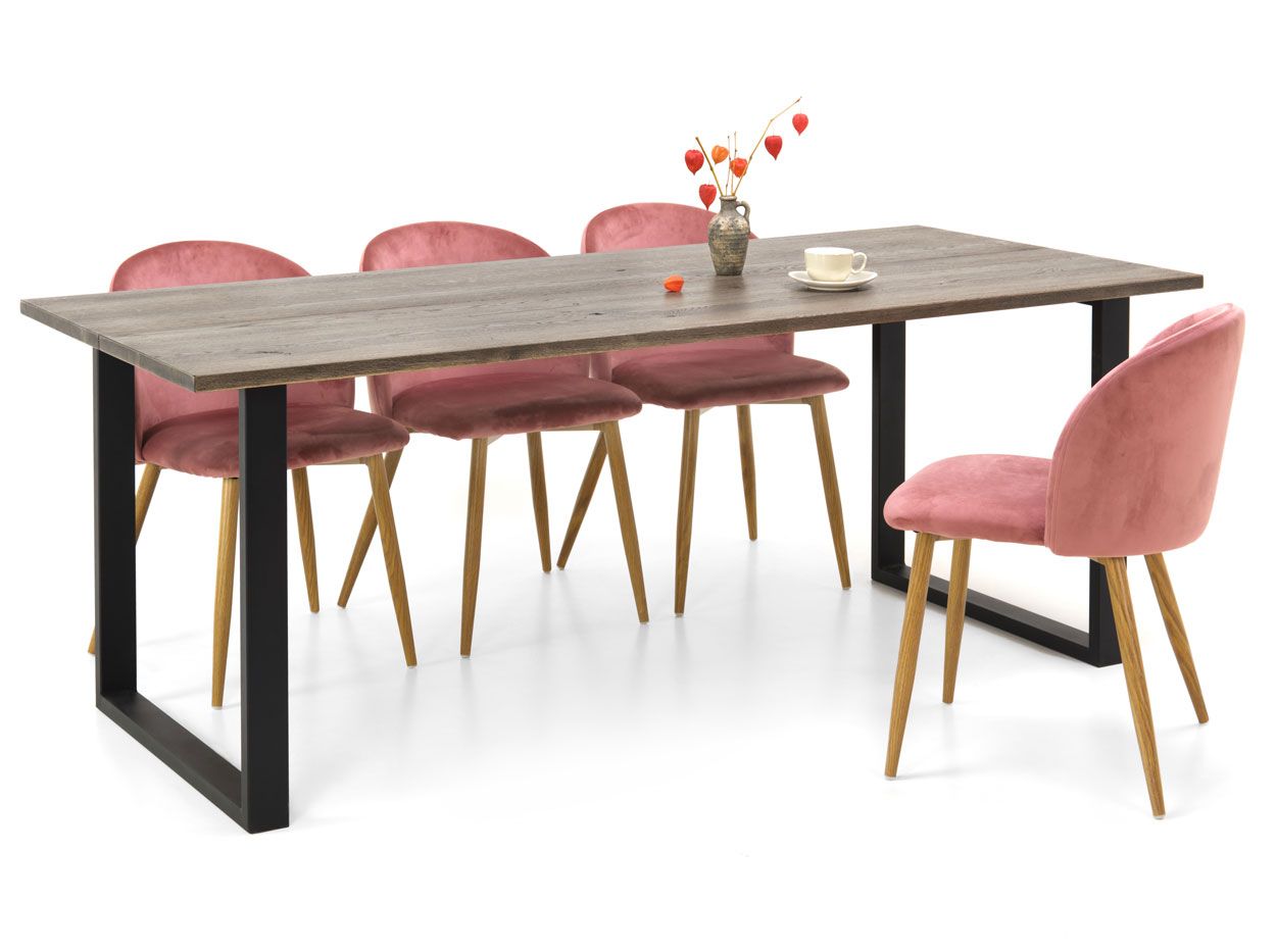 Jussi tammi ruokapöytä 89x140cm metallijaloilla