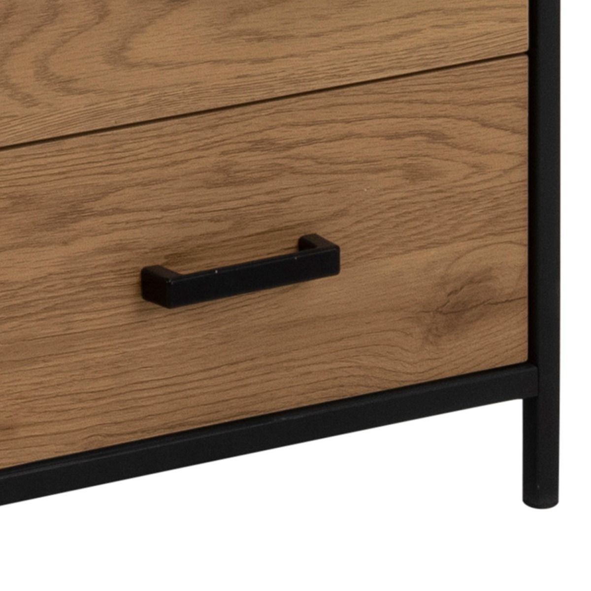Seaford avohylly laatikoilla tammi-musta 42x35x185 cm