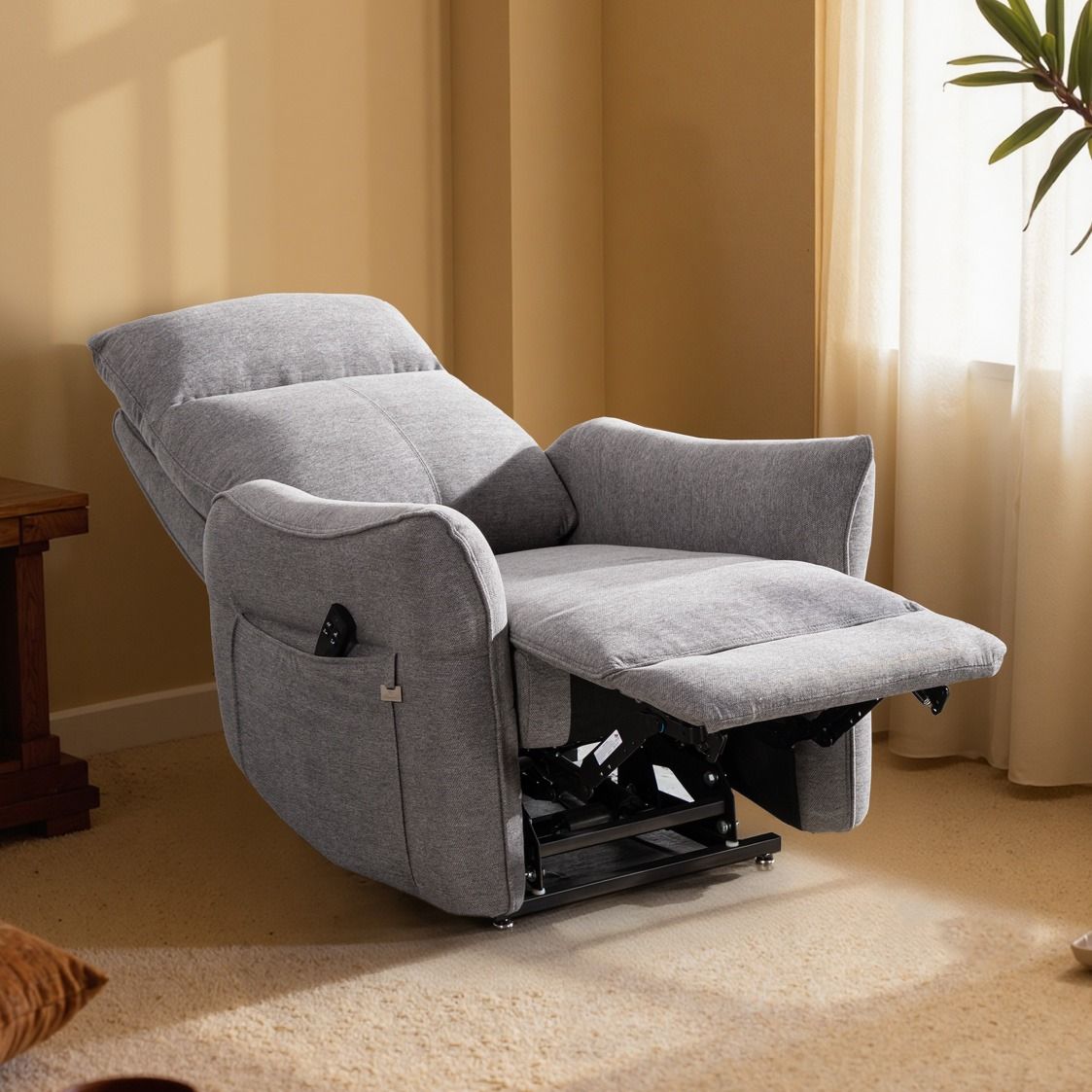 Aarni nostava mekanismituoli, harmaa kangas