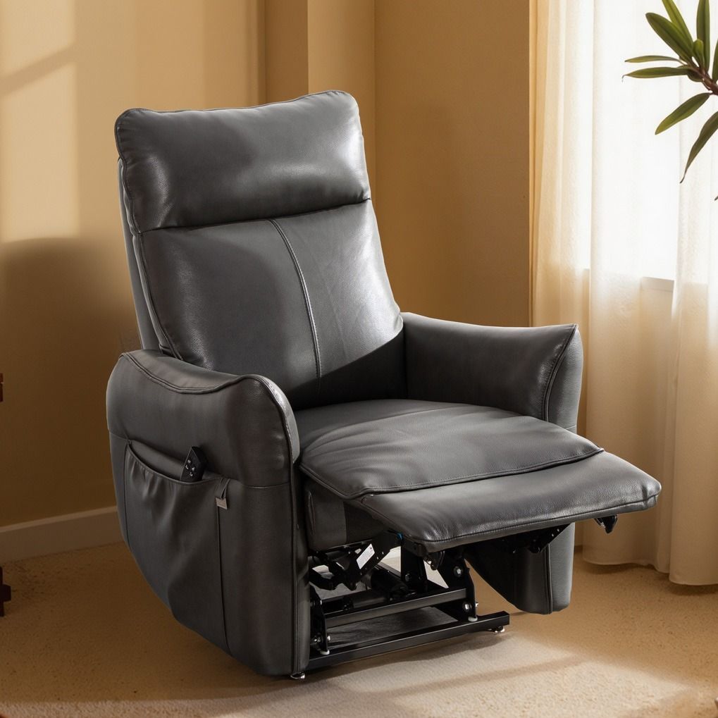 Aarni nostava mekanismituoli, tummanharmaa nahka