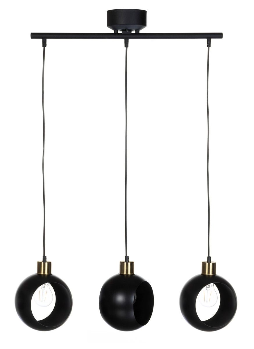 Akita kattovalaisin, jossa on kolme roikkuvaa pallo lappua