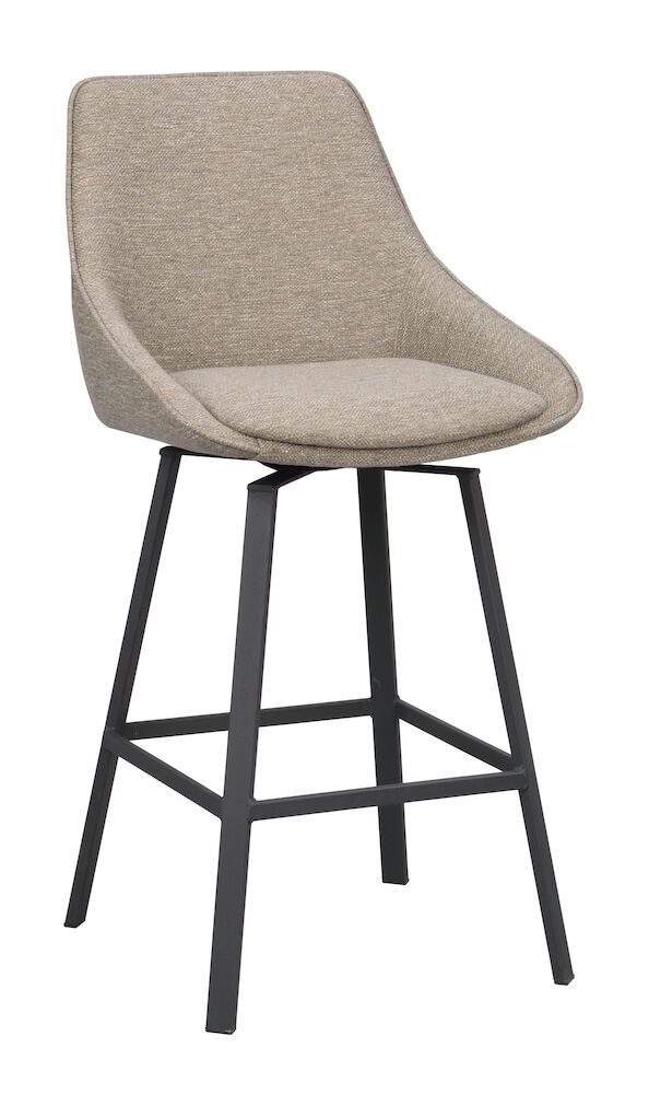 Rowico Alison baarijakkara tumma beige, mustat metallijalat