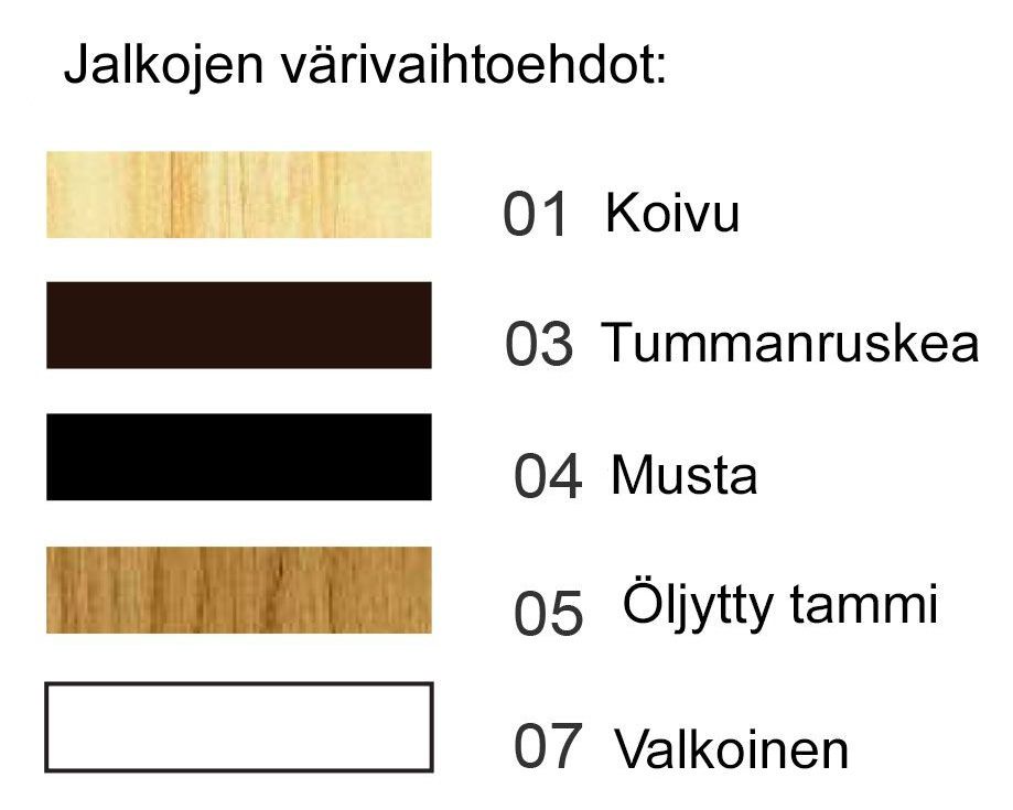 Amanda nojatuoli, eri värejä