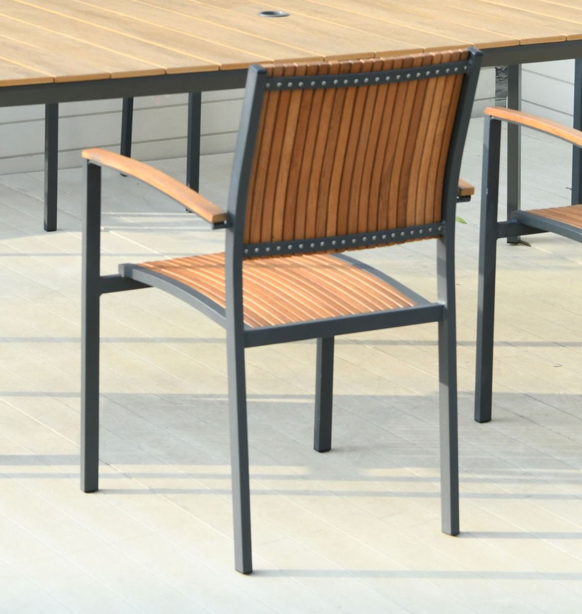 Andorra terassituoli, harmaa/puu