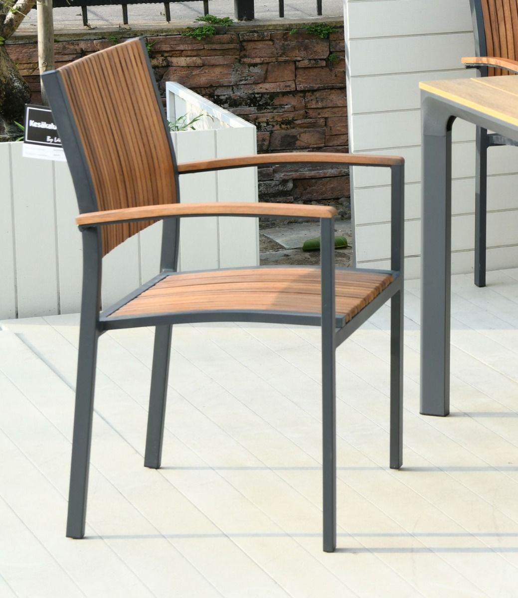 Andorra terassituoli, harmaa/puu