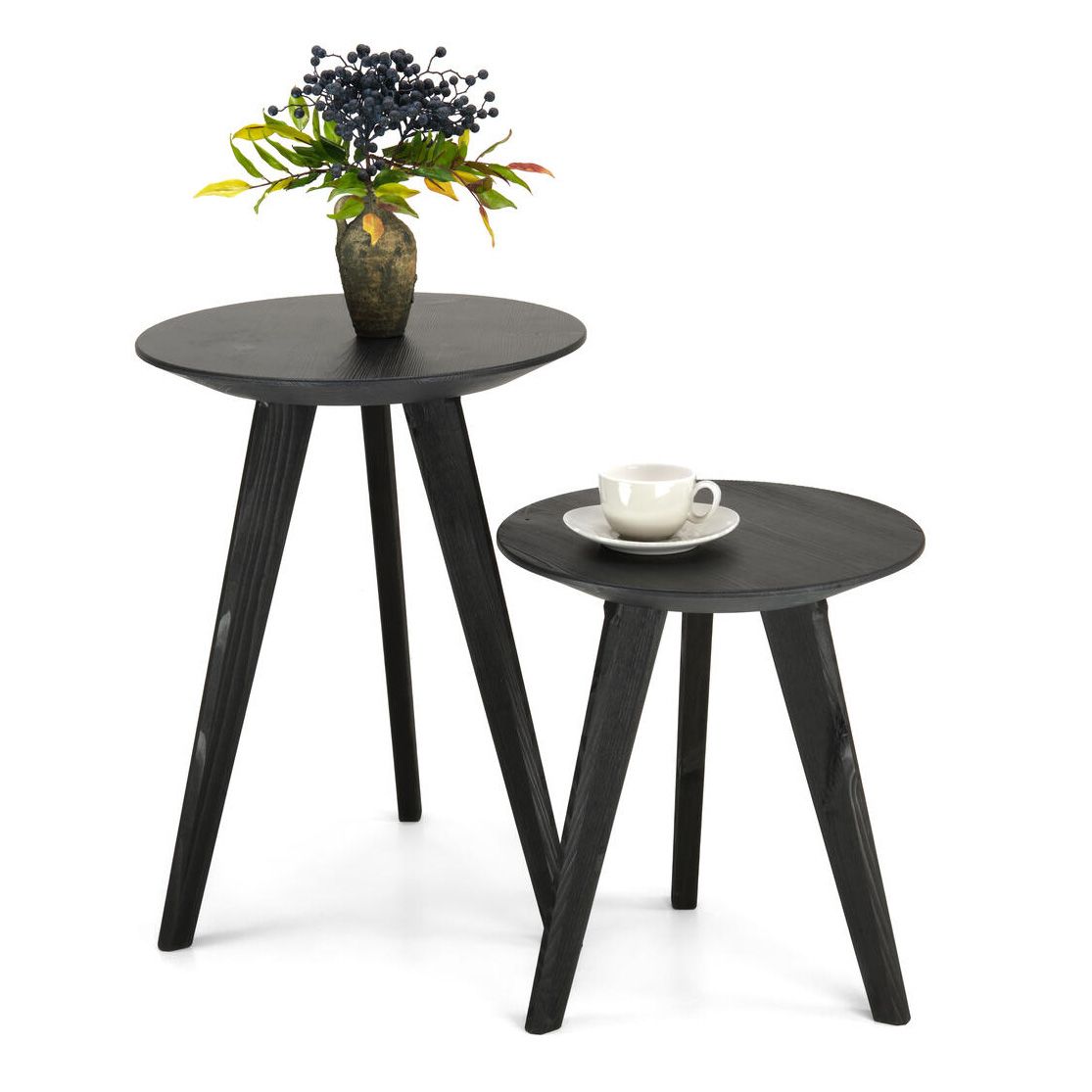 Anni apupöytä mustilla jaloilla ja mustalla kannella