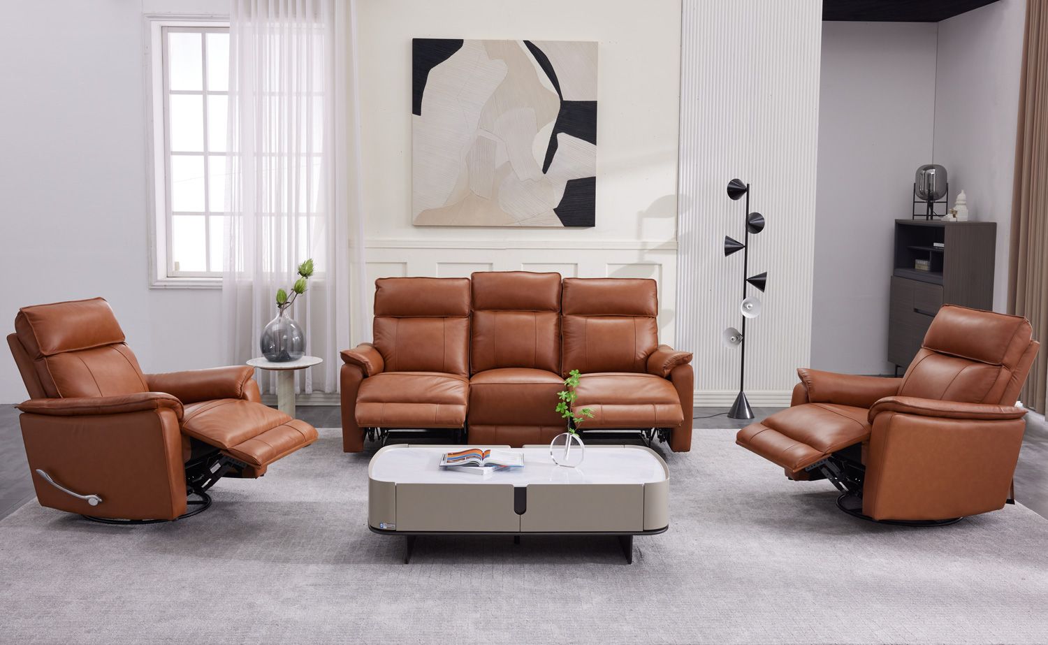 Arizona 3+1+1 sohvakalusto mekanismeillä, ruskea