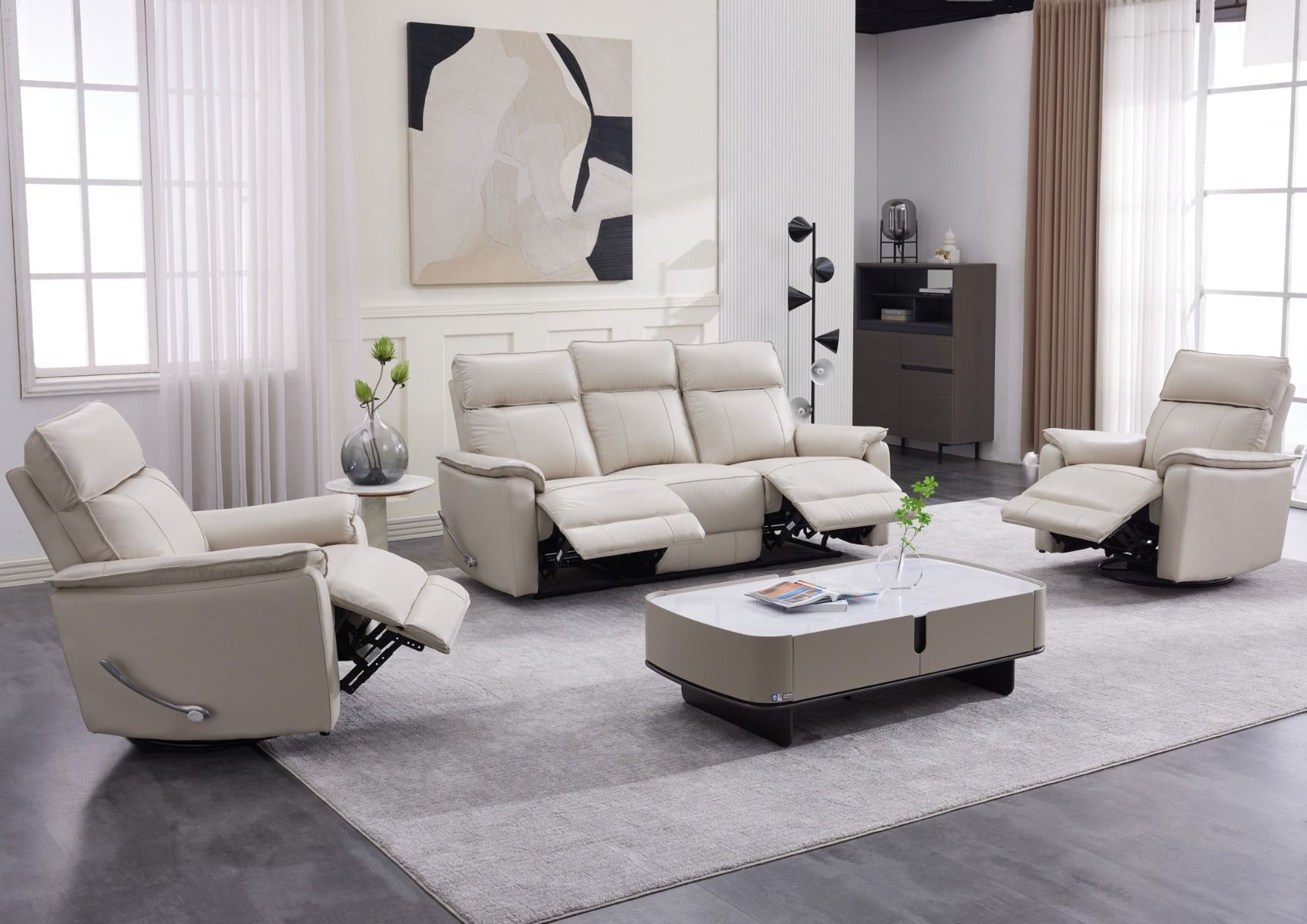 Arizona 3+1+1 sohvakalusto mekanismeillä, taupe