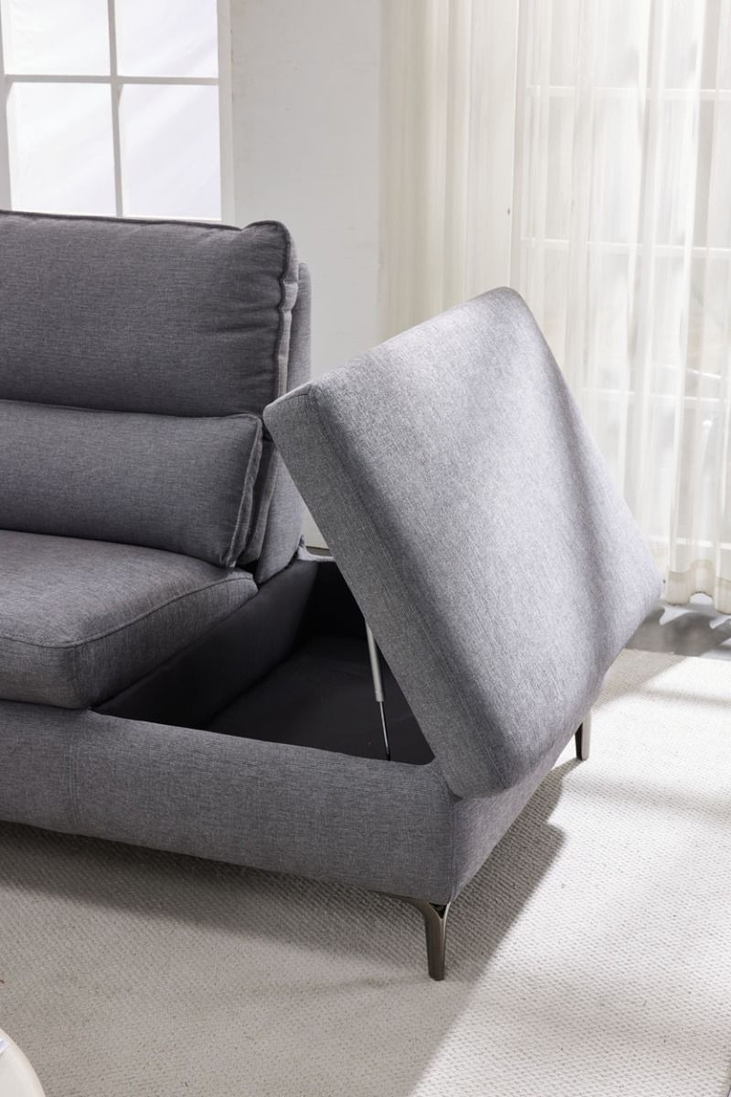 Aspen avokulmasohva sähkötoiminen, harmaa