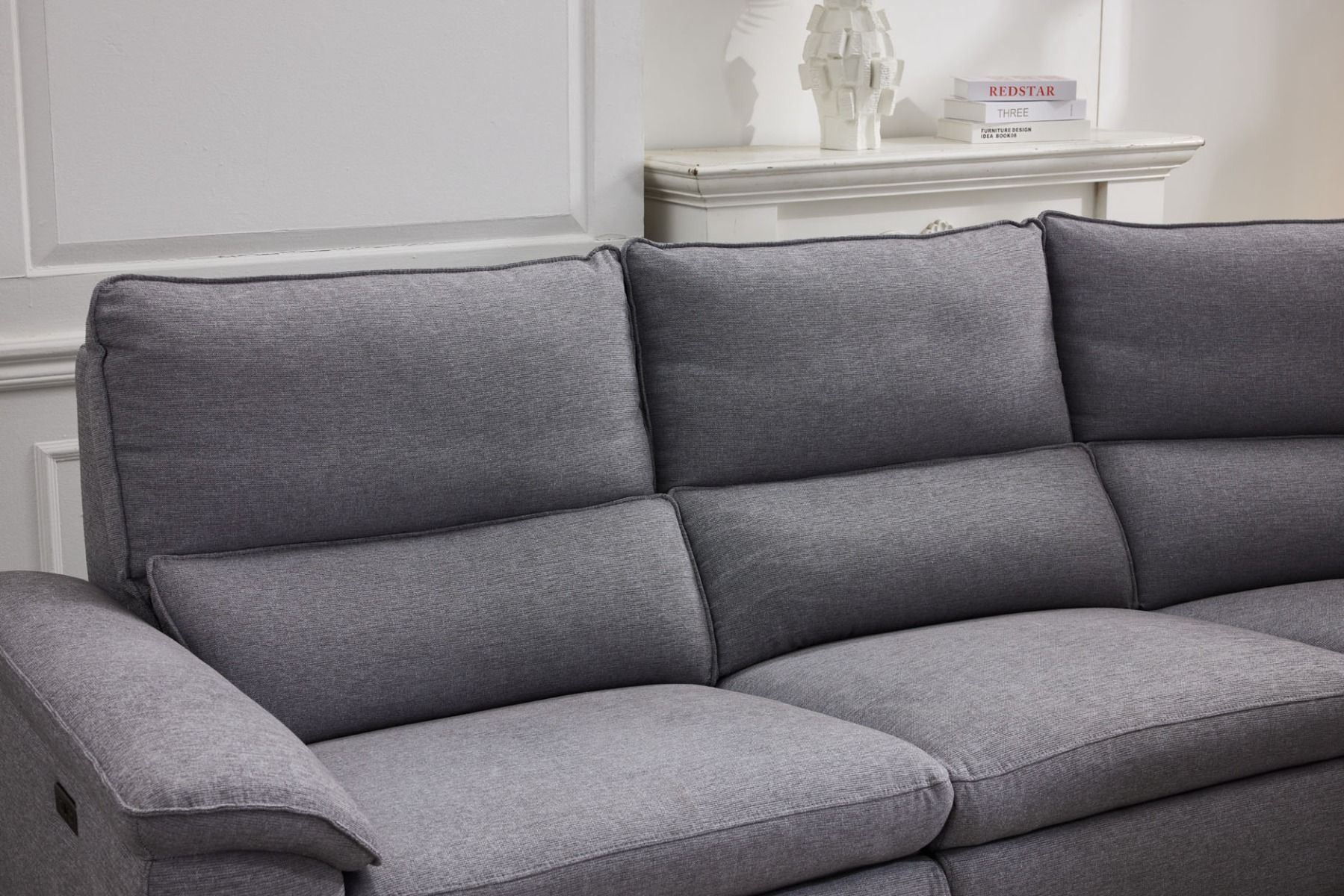 Aspen avokulmasohva sähkötoiminen, harmaa