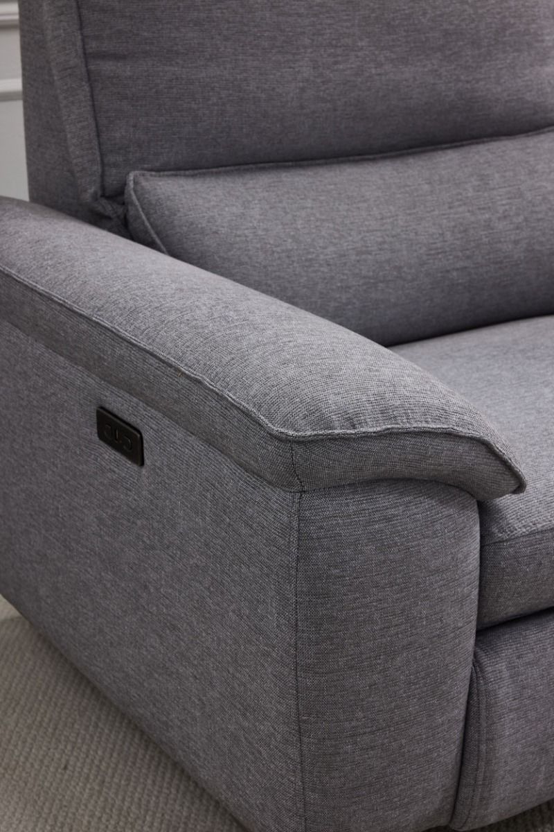 Aspen avokulmasohva sähkötoiminen, harmaa