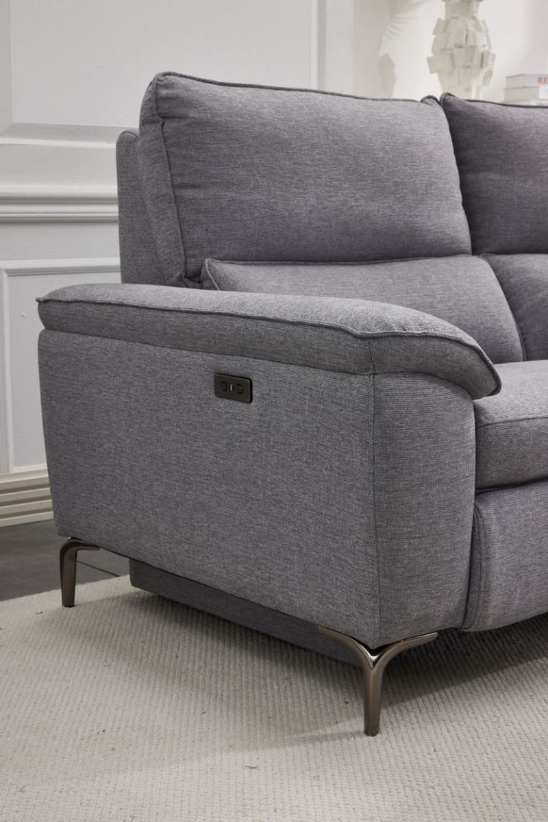 Aspen avokulmasohva sähkötoiminen, harmaa