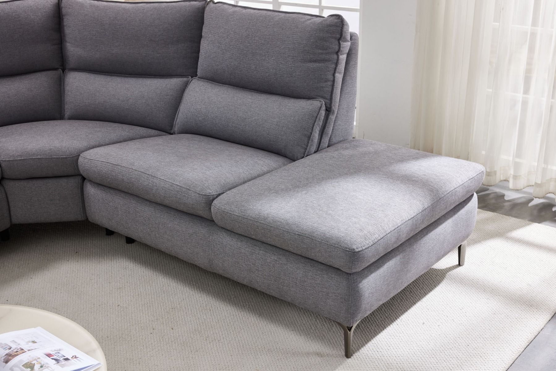 Aspen avokulmasohva sähkötoiminen, harmaa