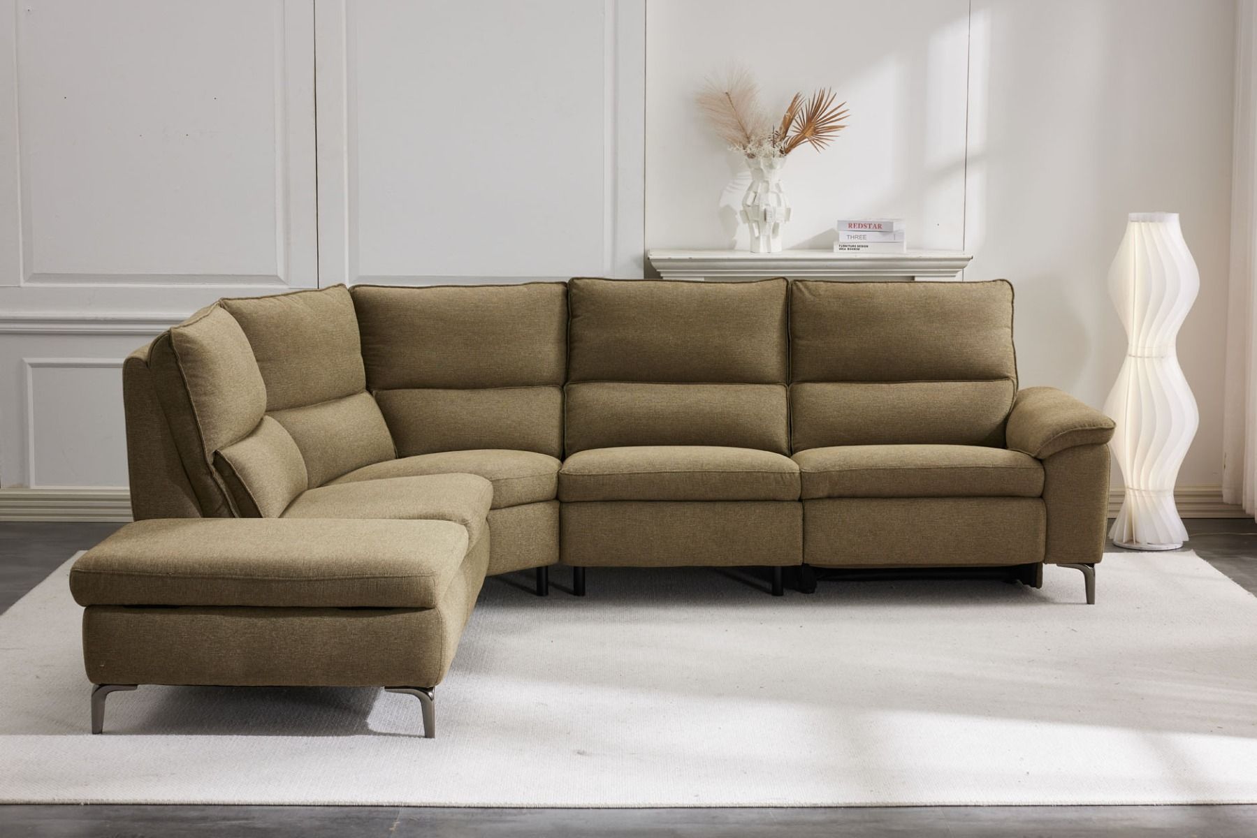 Aspen avokulmasohva sähkötoiminen, vihreä