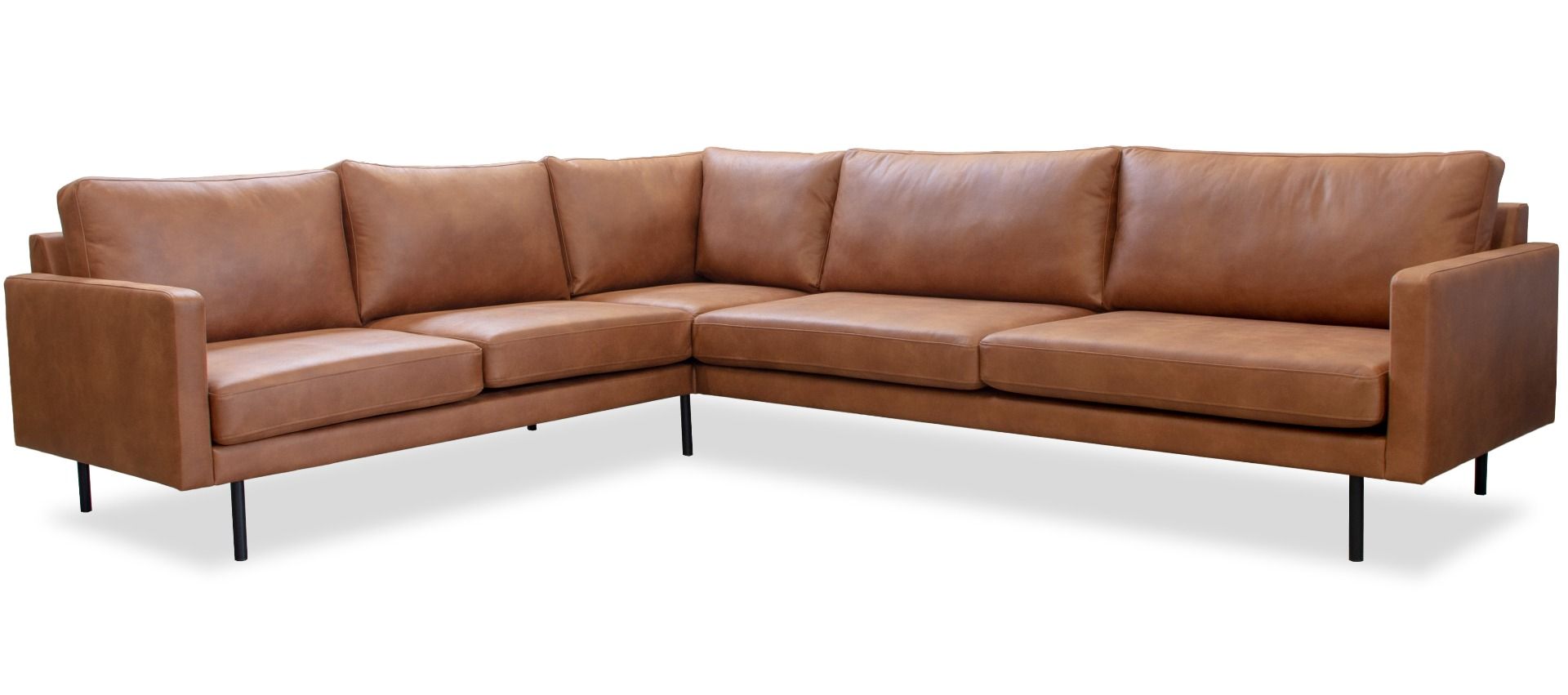 Konjakinruskea kulmasohva