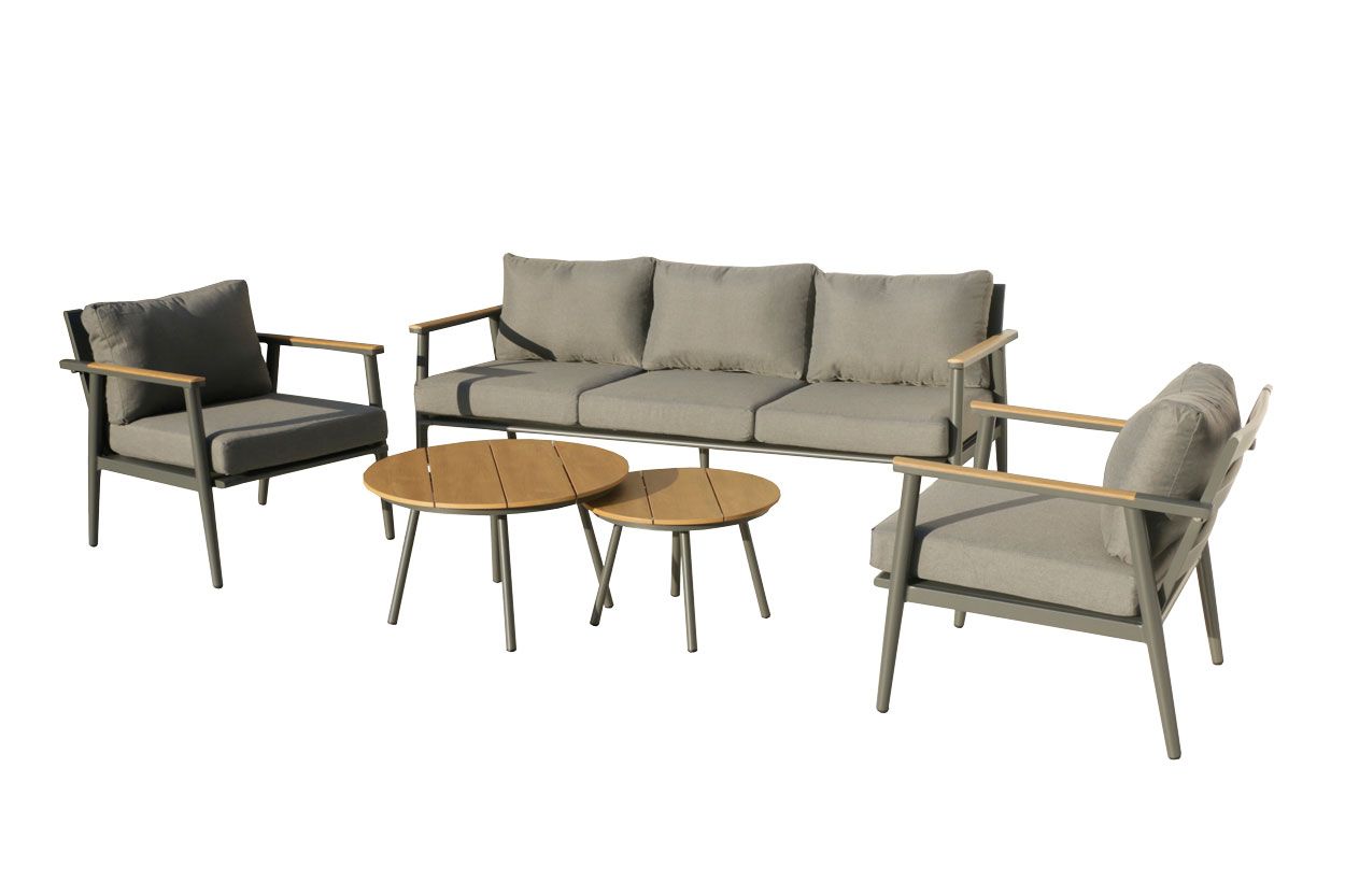 Ateena 3+1+1 sohvaryhmä ulos, harmaa