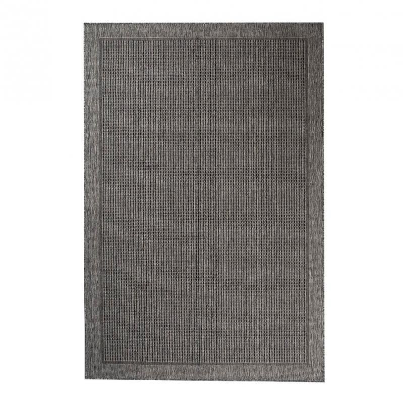 Ateena harmaa kumipohjainen matto, jossa on boordireunus. paksuus 7 mm