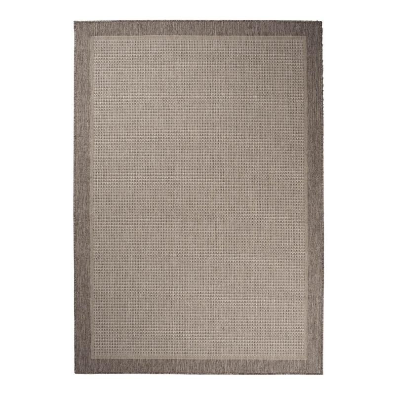 Ateena vaaleanruskea kumipohjainen matto, jossa on boordireunus. paksuus 7 mm