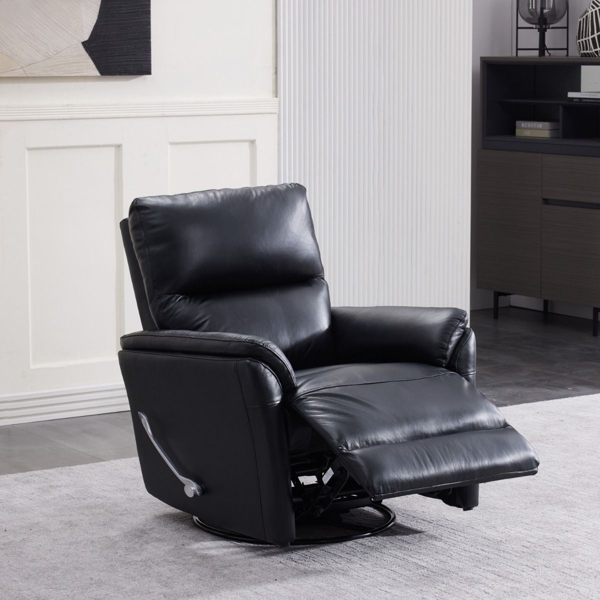 Atlanta nahka mekanismituoli mustalla nahkaverhoilulla