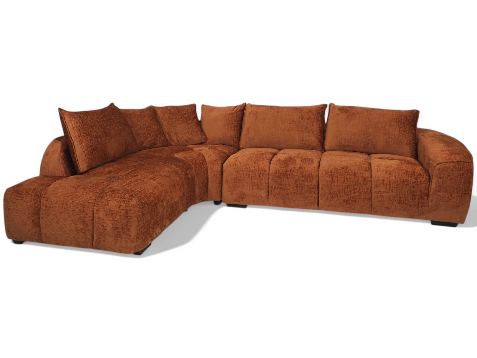 Iso löhösohva kuparin värinen verhoilu