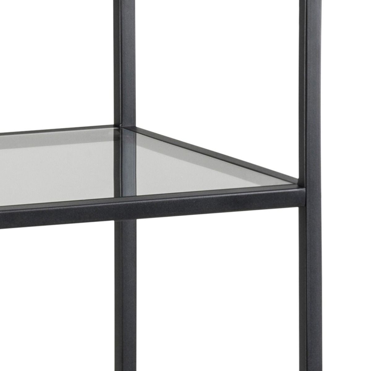 Seaford avohylly 2 lasihyllyt, (35x37x119,5 cm)