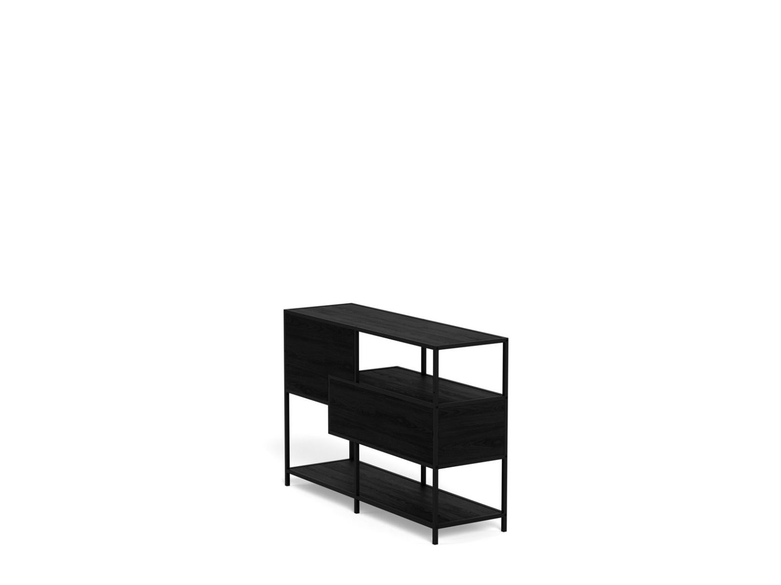 Seaford avohylly 9 laatikoilla musta 114x35x78 cm