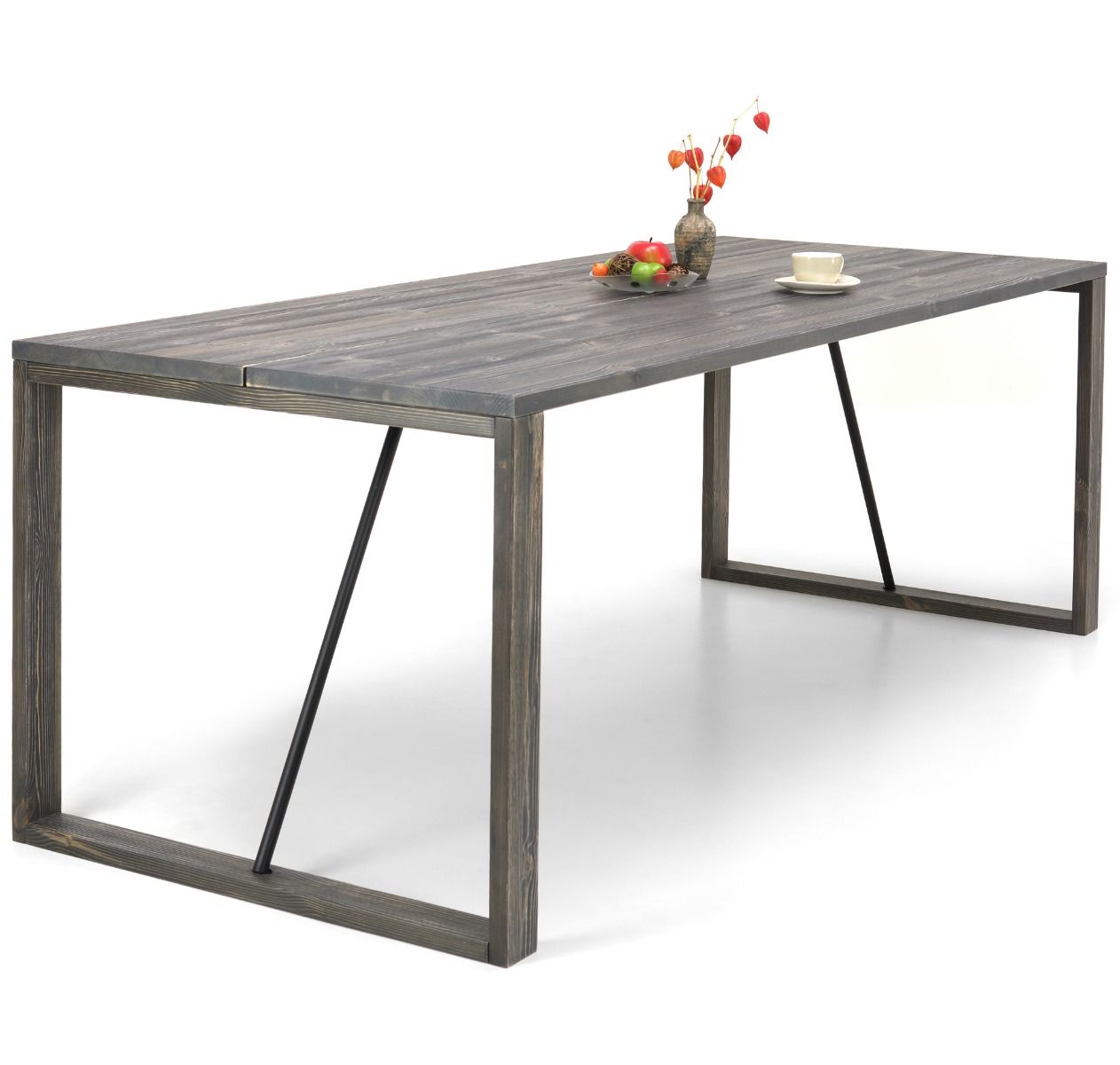 Edna ruokapöytä 220 x 90 cm harmaa, puujalat